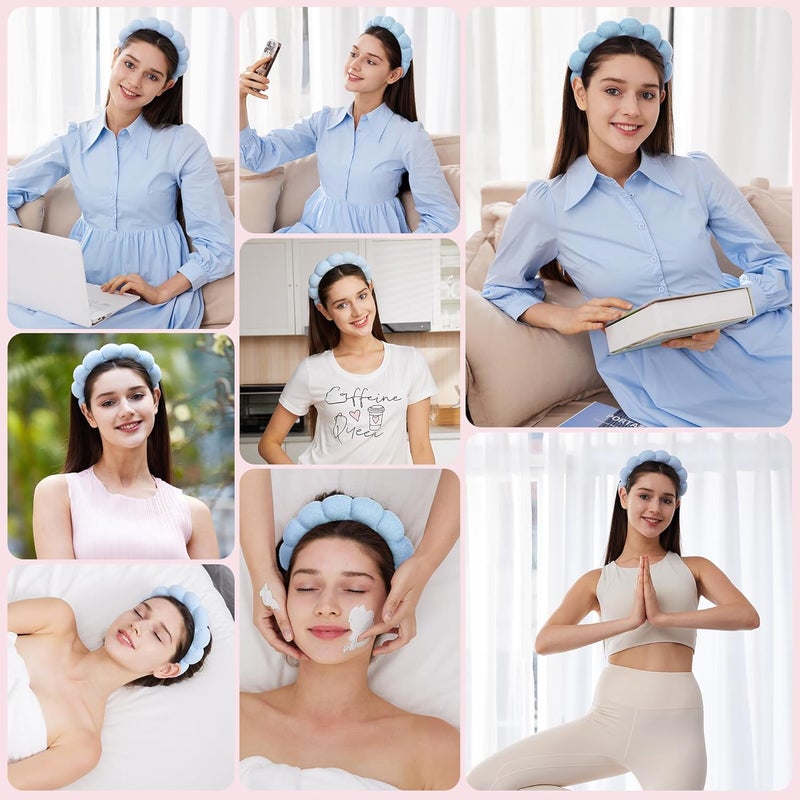 Ztomine Store Headbands for Women - Spa Headband and Wristband Set - Headband for Washing Face,Facial Mask,Makeup and Skin Care,Gifts for Women and Teen Girl Gifts Trendy Stuff - Image 4